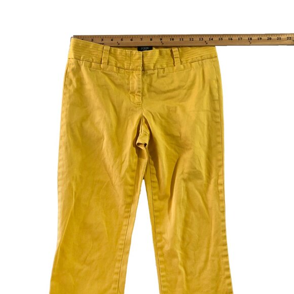 J. Crew City Fit Pants Womens Size 2 Yellow Stretch Cropped Classic Trousers - Picture 3 of 5